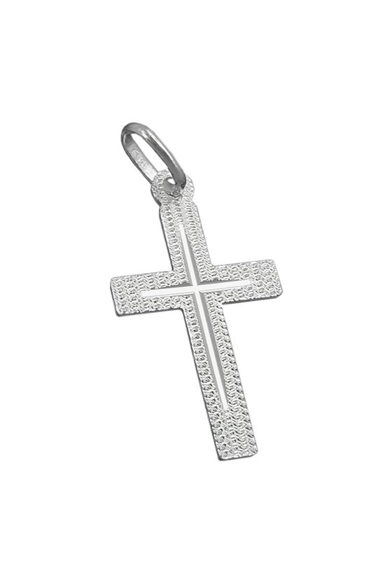 PENDANT CROSS DIAMOND CUT SILVER 925