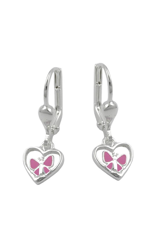 EARRINGS HEART BUTTERFLY SILVER 925