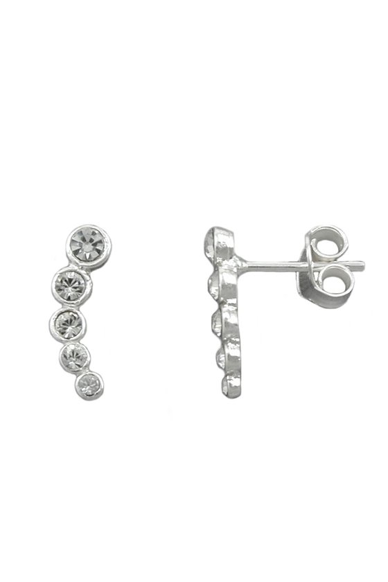 EARRINGS 5X CRYSTAL GLASS SILVER 925