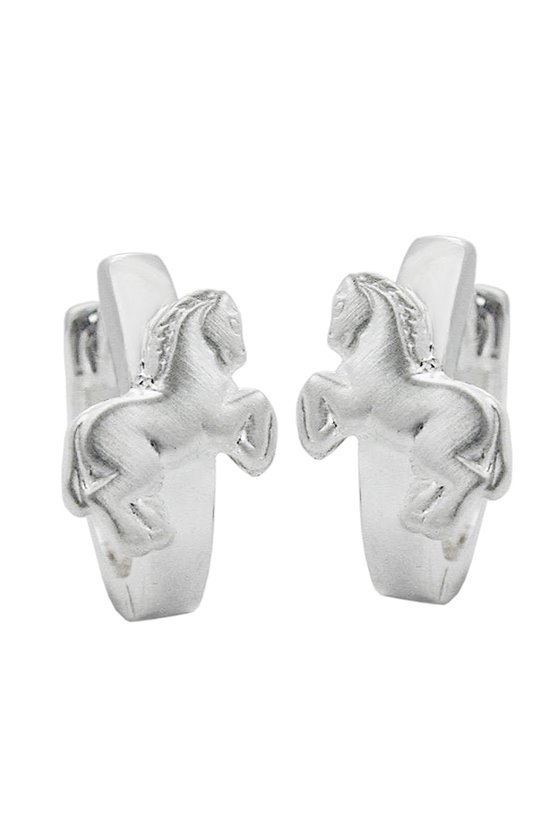 HOOP EARRINGS WITH HORSES SILVER 925