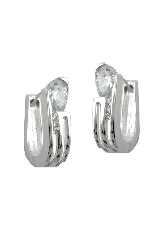 HOOP EARRINGS ZIRCONIA SILVER 925
