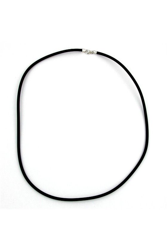 NECKLACE 3MM RUBBER SILVER CLASP 925