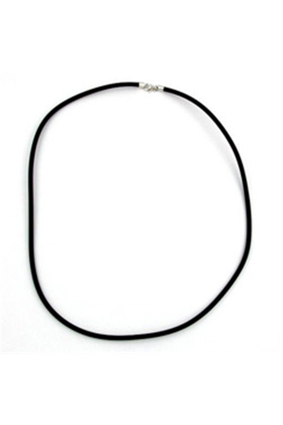 NECKLACE 3MM RUBBER SILVER CLASP 925