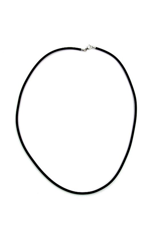 NECKLACE 2MM RUBBER SILVER CLASP 925