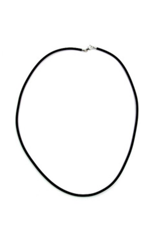 NECKLACE 2MM RUBBER SILVER CLASP 925