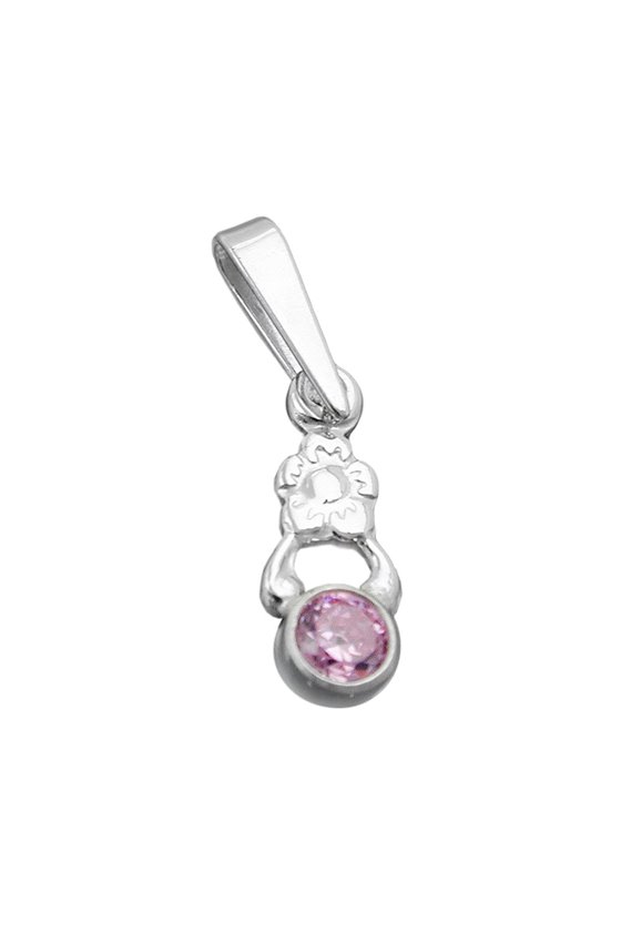 PENDANT FLOWER PINK SILVER 925