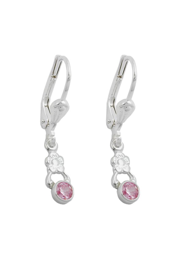 LEVERBACK EARRING FLOWER PINK SILVER 925