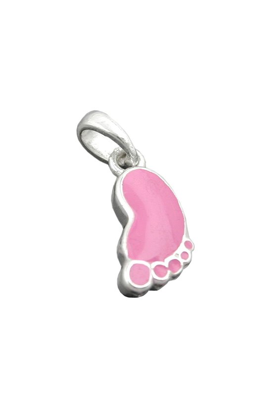 PENDANT FOOT PINK PASTELL SILVER 925