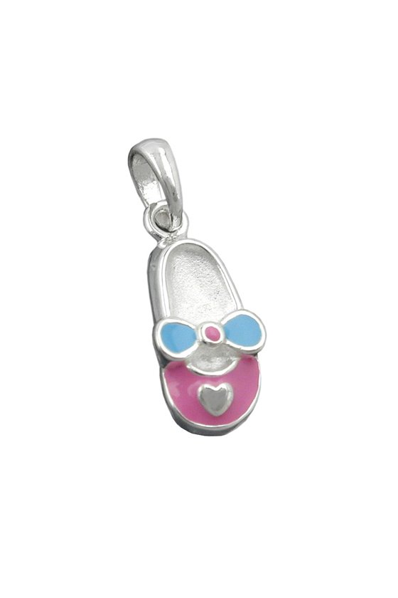 PENDANT SLIPPER PINK-BLUE SILVER 925