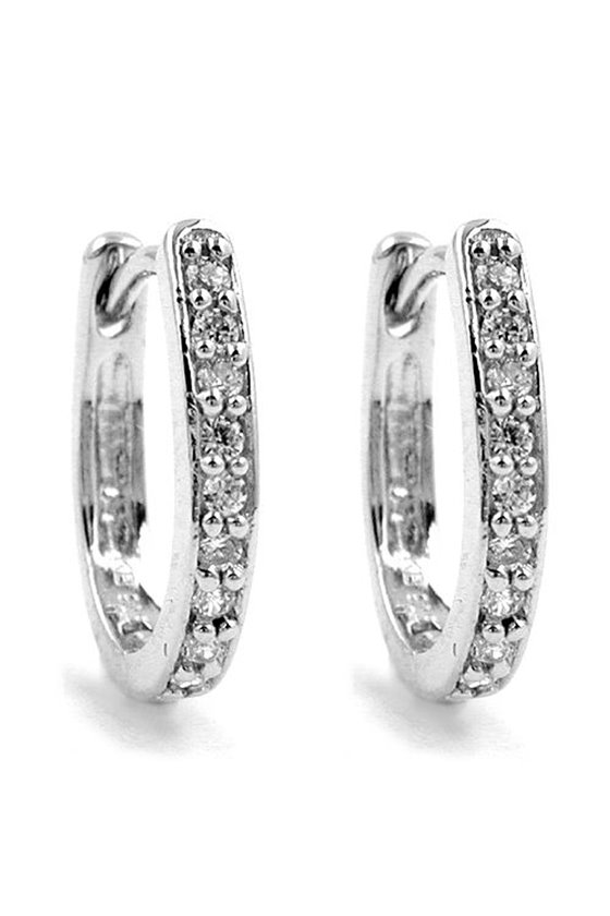 HOOP EARRINGS ZIRCONIAS SILVER 925