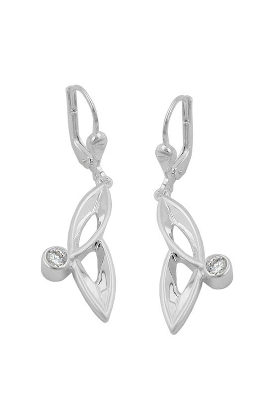 EARRINGS LEVERBACK ZIRCONIA SILVER 925
