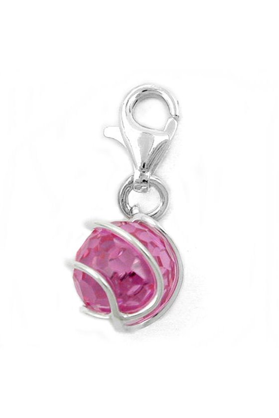 PENDANT CHARM ZIRCONIA-PINK SILVER 925