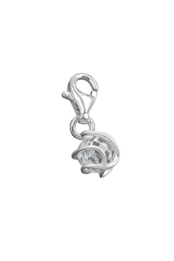 PENDANT CHARM ZIRCONIA-WHITE SILVER 925