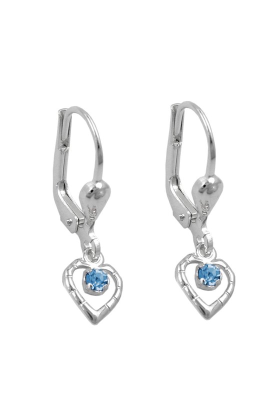 EARRINGS LEVERBACK BLUE SILVER 925