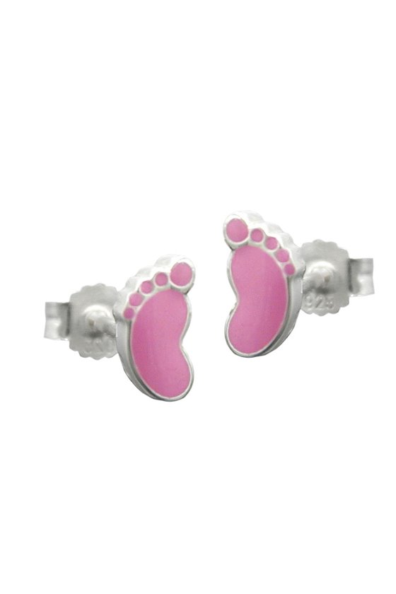 STUDS FOOT PINK PASTELL SILVER 925