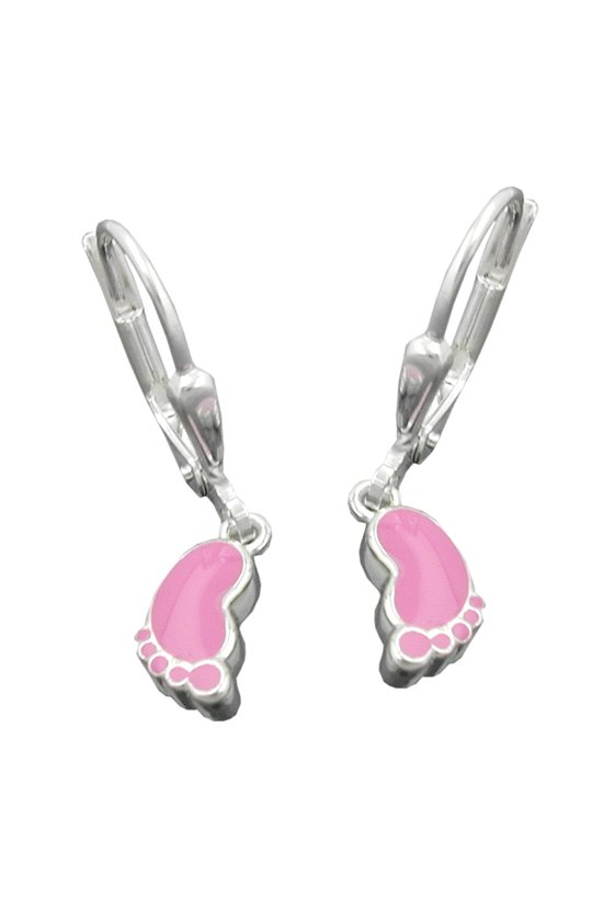 LEVERBACKS FOOT PINK PASTELL SILVER 925