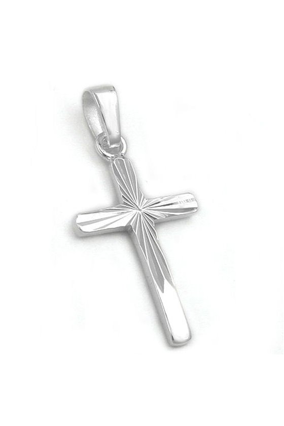 PENDANT CROSS DIAMOND CUT SILVER 925