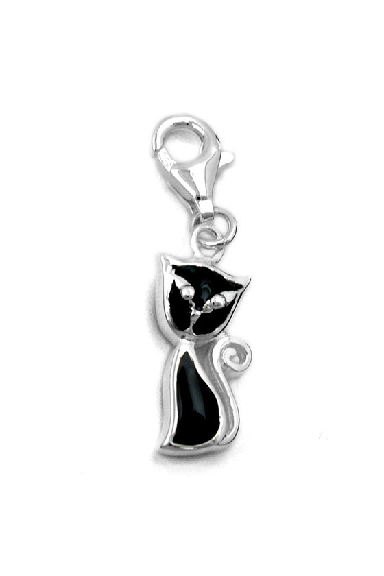 PENDANT CHARM BLACK CAT SILVER 925