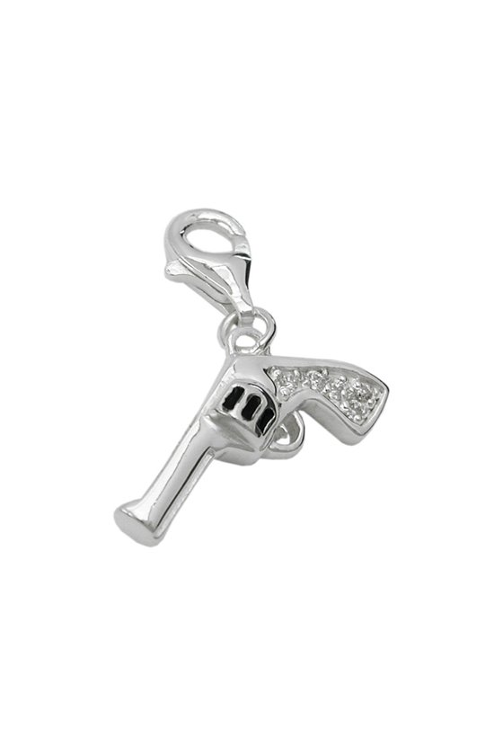 CHARM PENDANT REVOLVER GUN SILVER 925