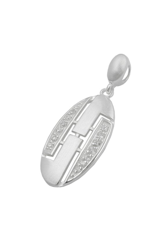 PENDANT ZIRCONIA WHITE MATT SILVER 925