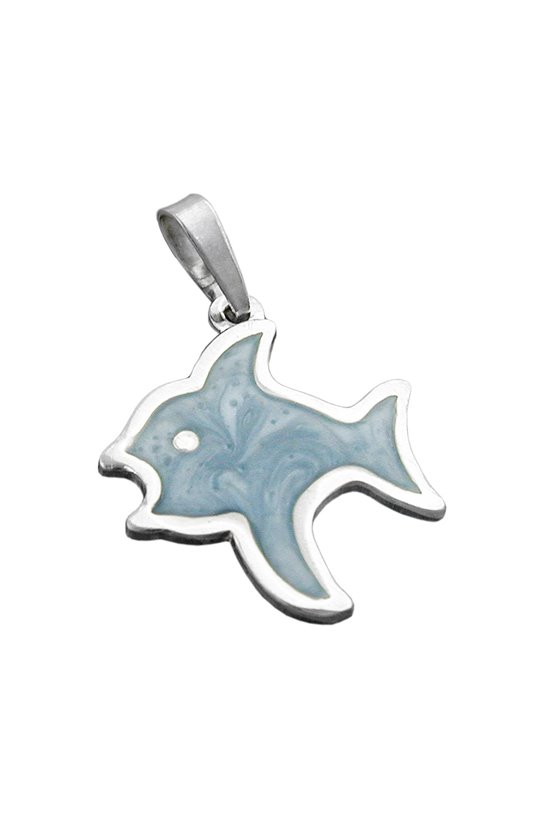 PENDANT FISH BLUE SILVER 925