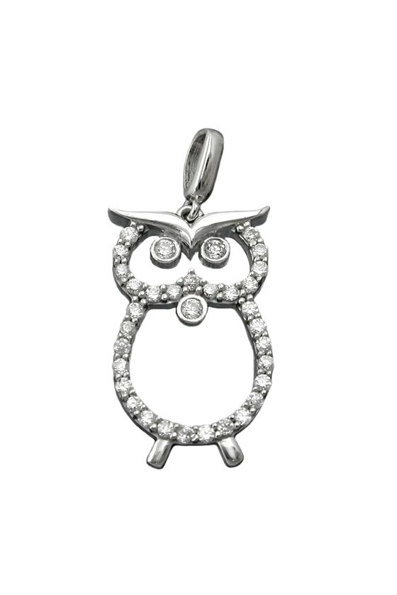 PENDANT OWL WITH ZIRCONIA SILVER 925