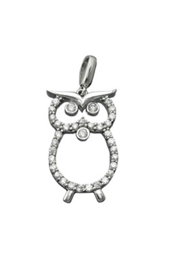 PENDANT OWL WITH ZIRCONIA SILVER 925