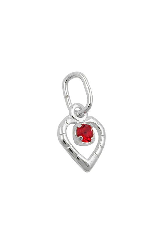 PENDANT GLASS-STONE RED SILVER 925