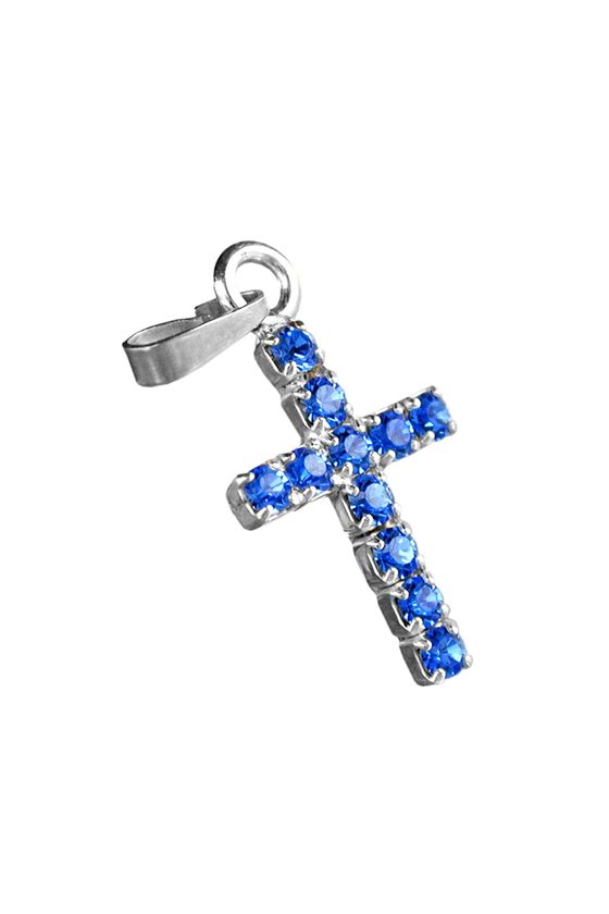 PENDANT CROSS RHINESTONES SILVER 925
