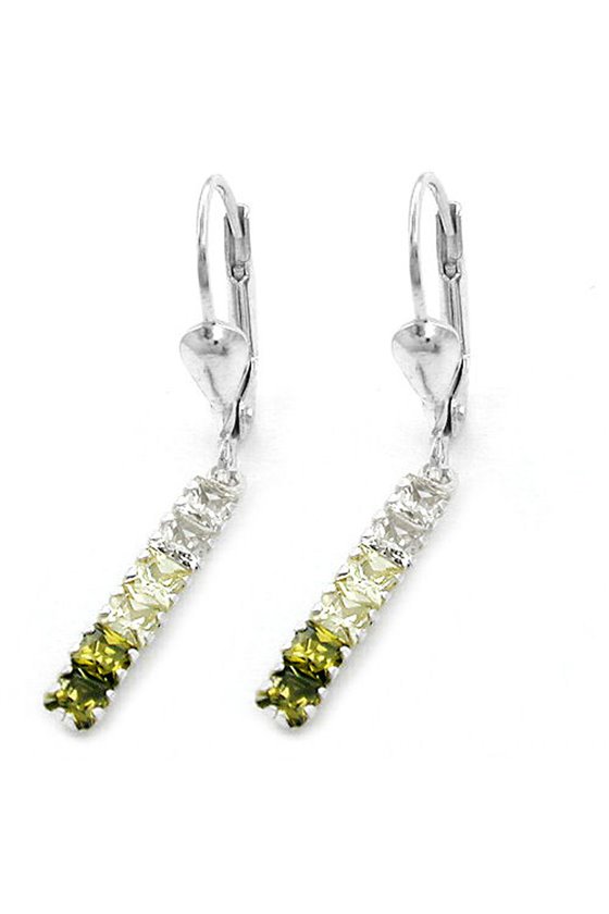 LEVERBACK EARRINGS GREEN CZ SILVER 925