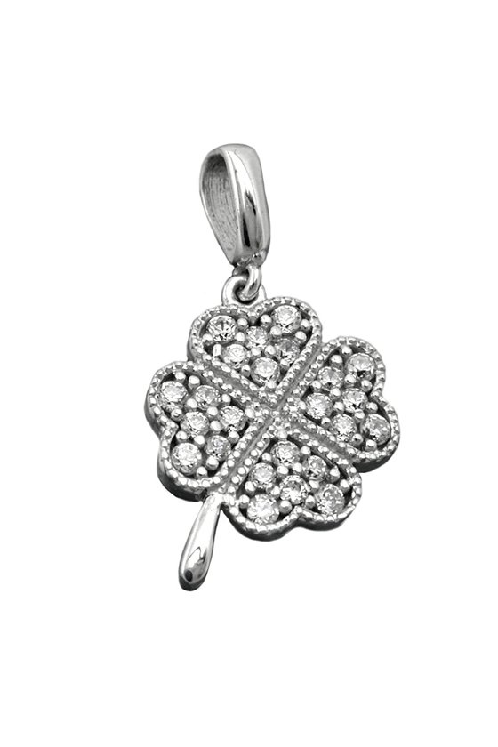 PENDANT CLOVER ZIRCONIA CRYSTALS SILVER 925