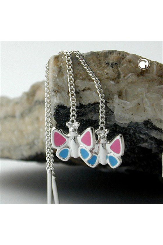 EARRINGS CHAIN WITH BUTTERFLY SILVER 925