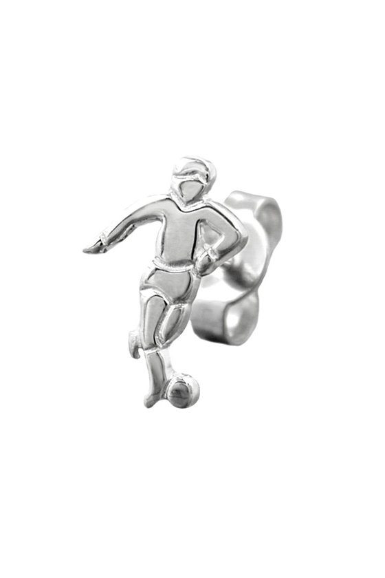 STUD EARRING FOOTBALL PLAYER SILVER 925