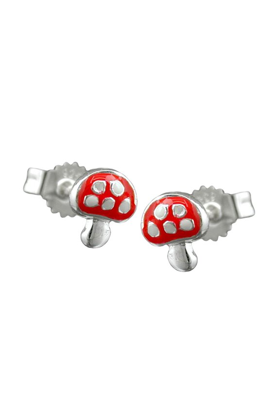 EARRINGS TOADSTOOL RED SILVER 925