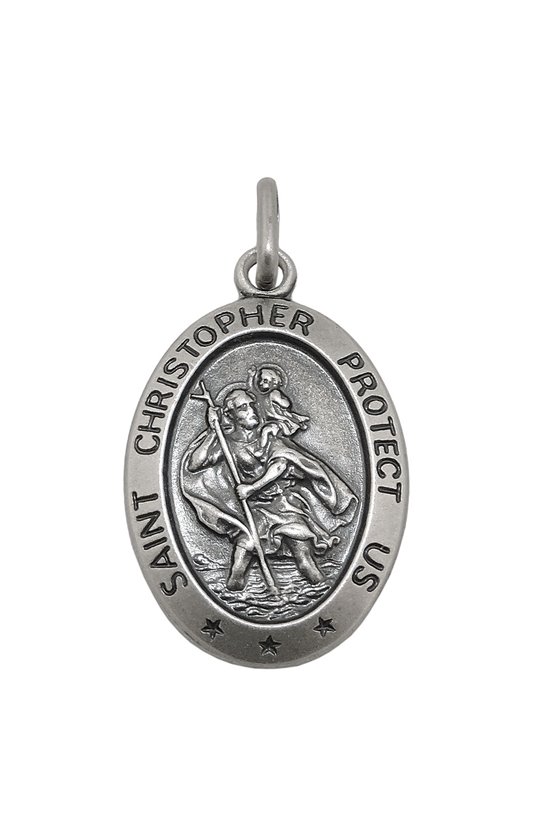 RELIGIOUS MEDAL SAINT CHRISTOPHER SILVER 925