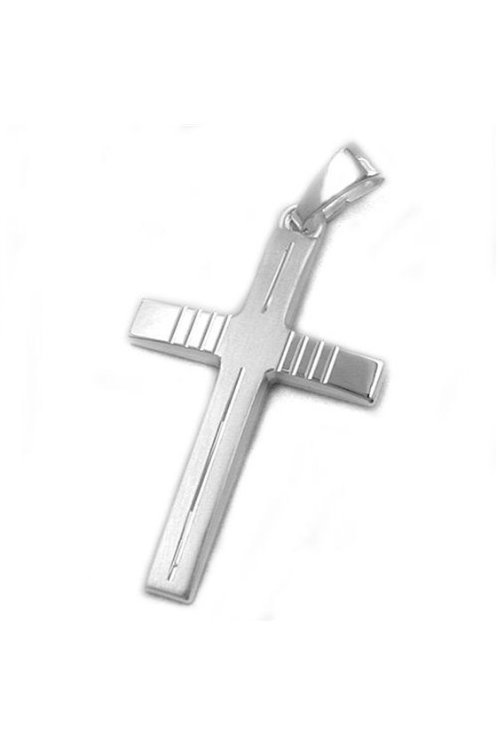 PENDANT CROSS DIAMOND CUT SILVER 925