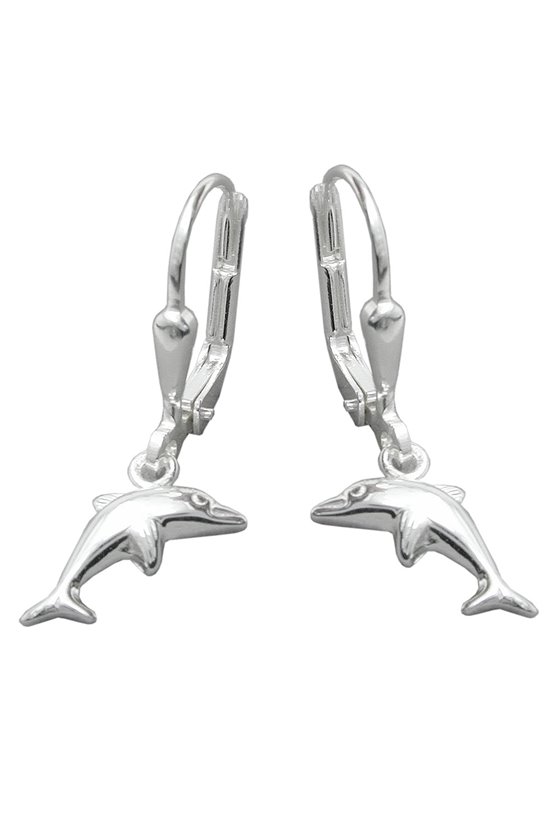 EARRINGS LEVERBACK DOLPHINS SILVER 925