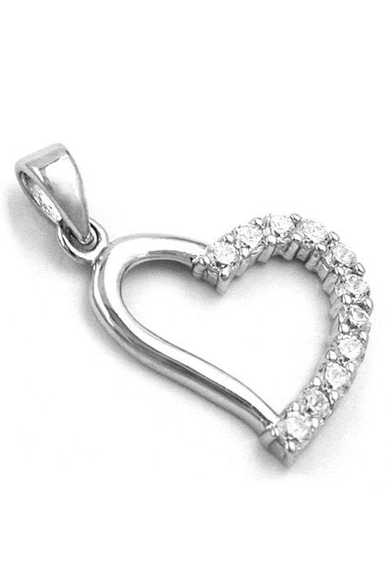 PENDANT HEART CUBIC ZIRCONIA SILVER 925