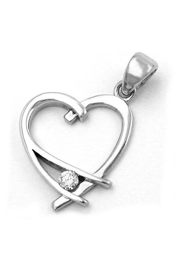 PENDANT HEART CUBIC ZIRKONIA SILVER 925