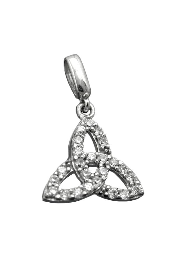 PENDANT TRIQUETRA ZIRCONIA CRYSTALS SILVER 925