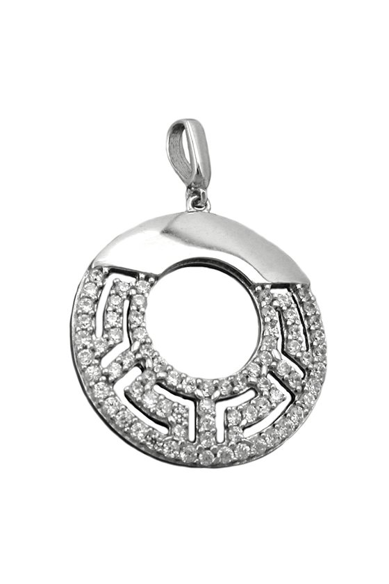 PENDANT CIRCLE WITH ZIRCONIA SILVER 925