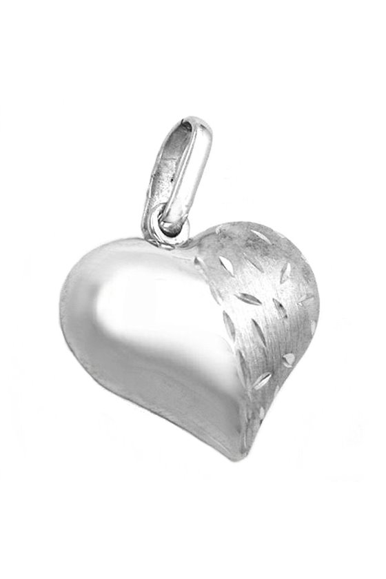 PENDANT HEART DIAMAND CUT SILBER 925
