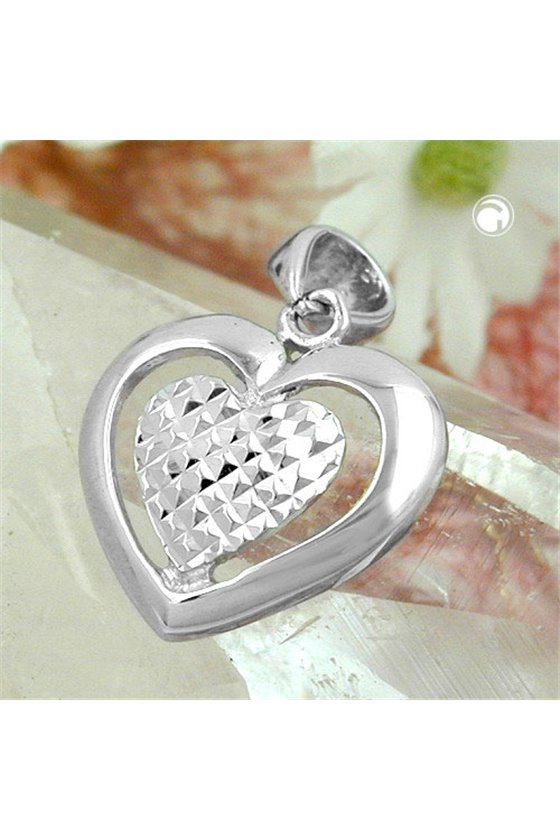 PENDANT HEART PATTERNED SILBER 925