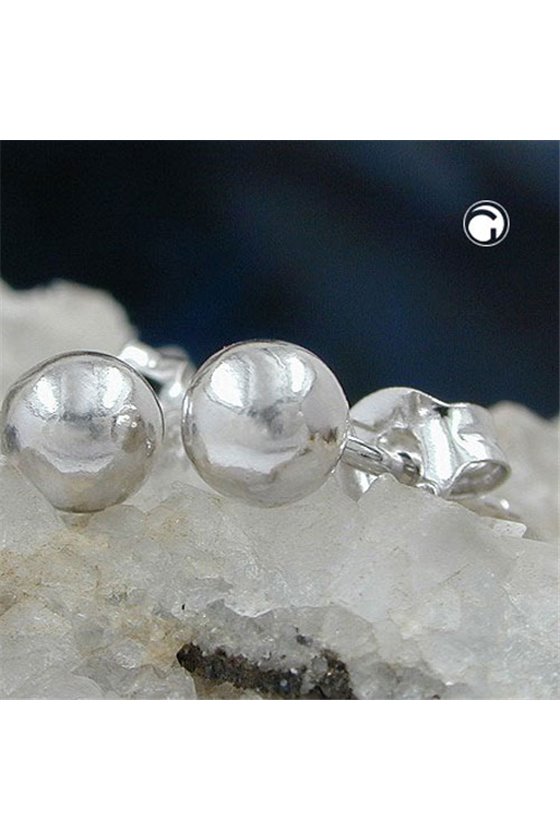 EARRINGS BALLS 5MM SILVER 925