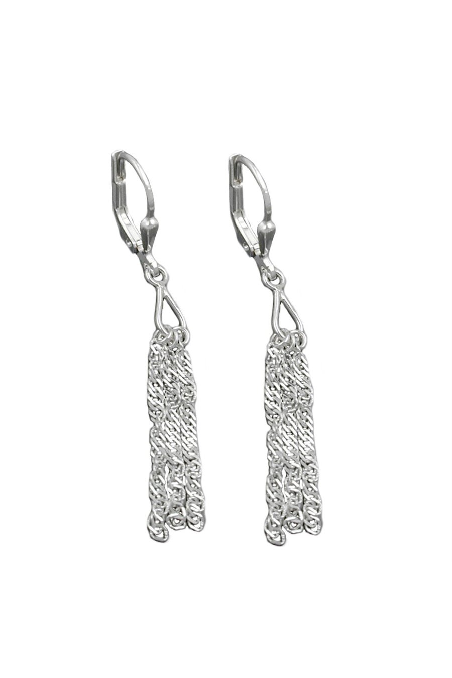 LEVERBACK EARRINGS 3 CHAINS SILVER 925
