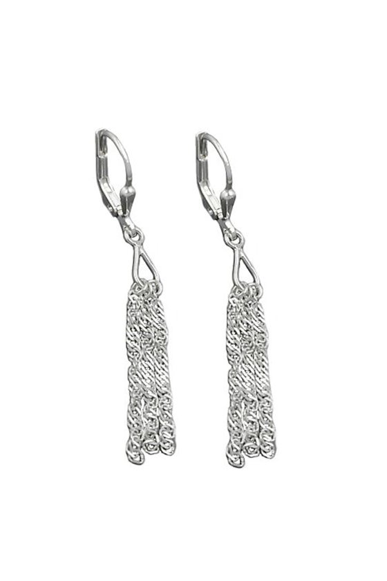 LEVERBACK EARRINGS 3 CHAINS SILVER 925