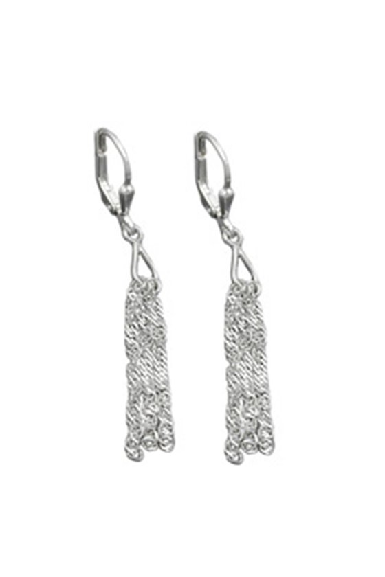 LEVERBACK EARRINGS 3 CHAINS SILVER 925
