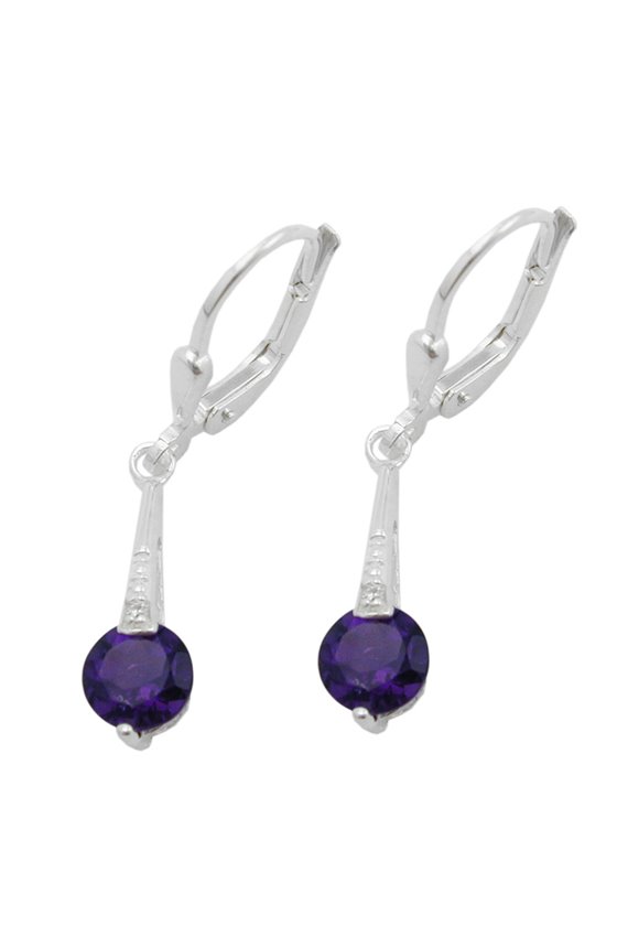 LEVERBACK EARRINGS AMETHYST SILVER 925