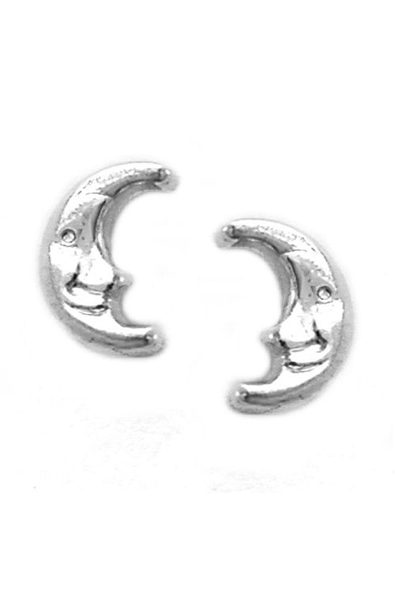 EARRINGS LUNE WITH FACE SILVER 925