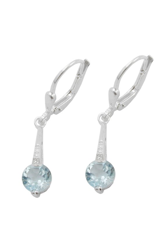 LEVERBACK EARRINGS BLUE ZIRCONIA SILVER 925